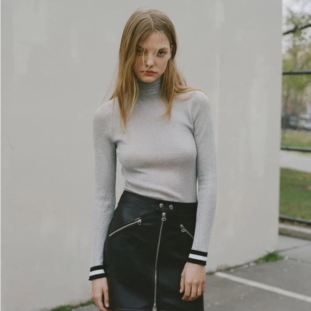 Rag & Bone Leather Racer Skirt
